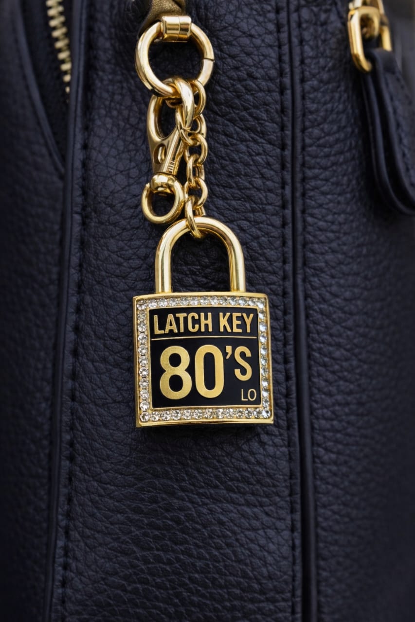 Latch Key 80's Gold Padlock Charm & Bag Accessory